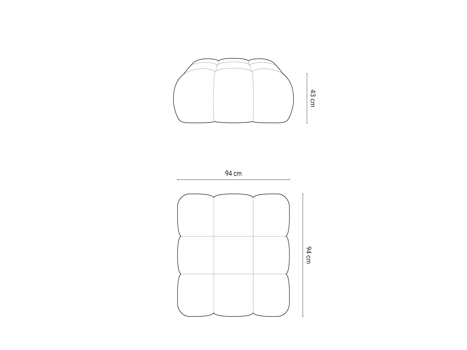 Pouf, "Bellis", 1 Posto, 94x94x43