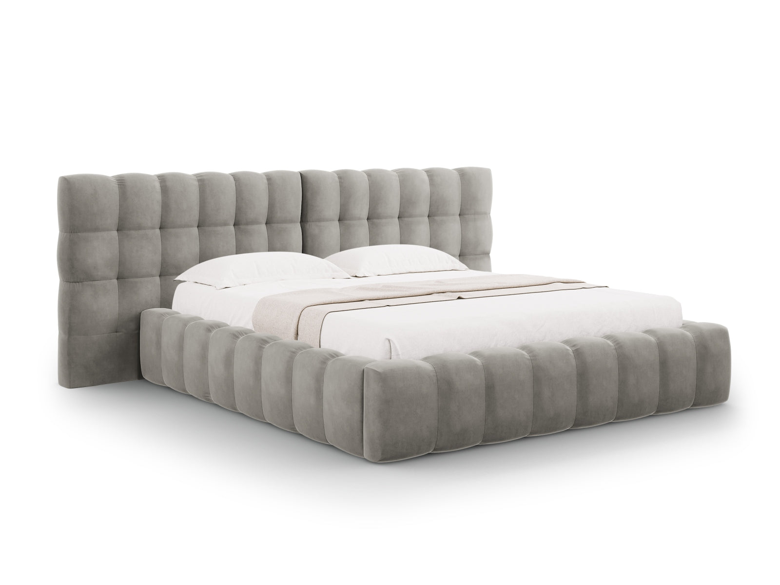 Letto contenitore con testiera doppia, "Mamaia", 230x200x100
