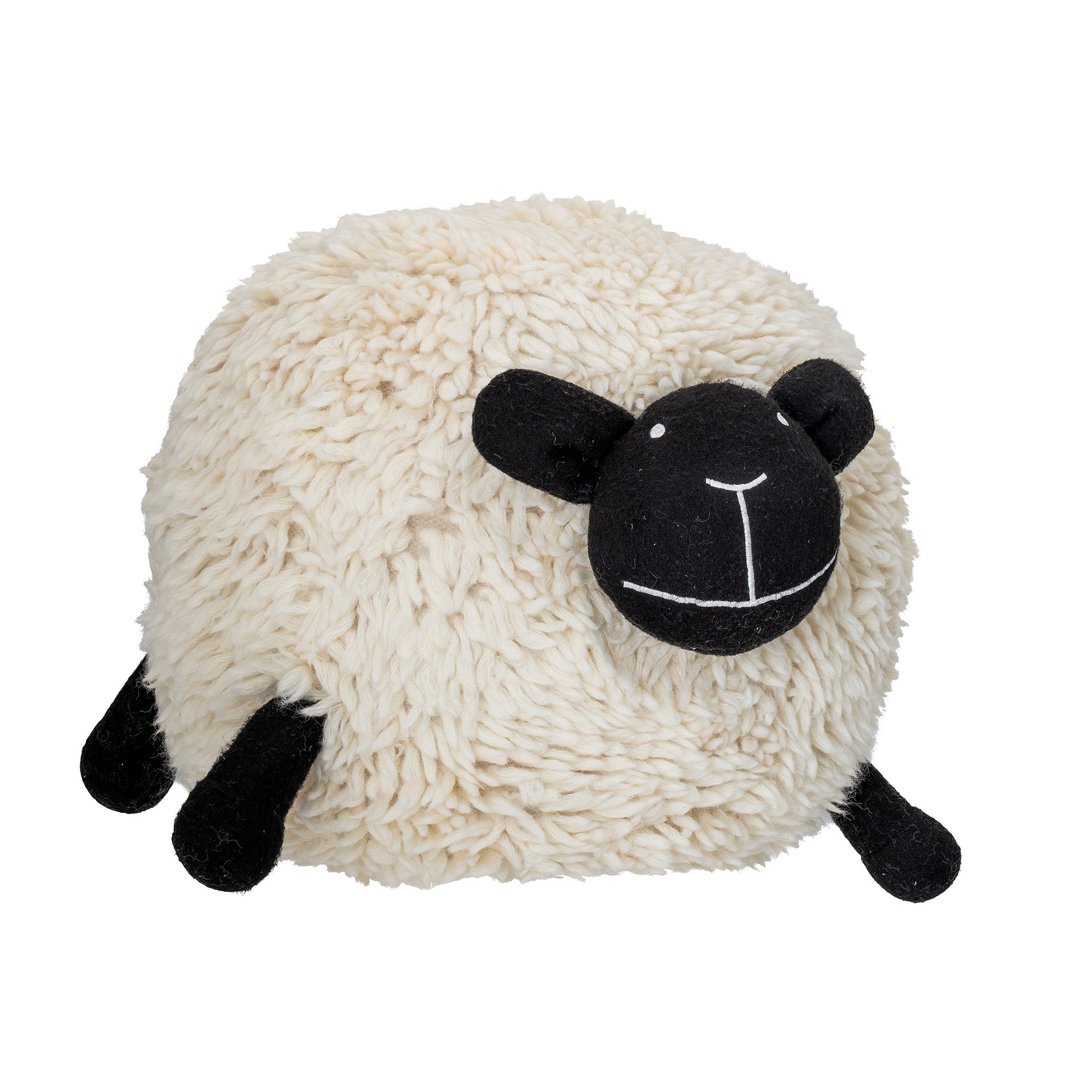 Pouf Elander, Bianco, Lana