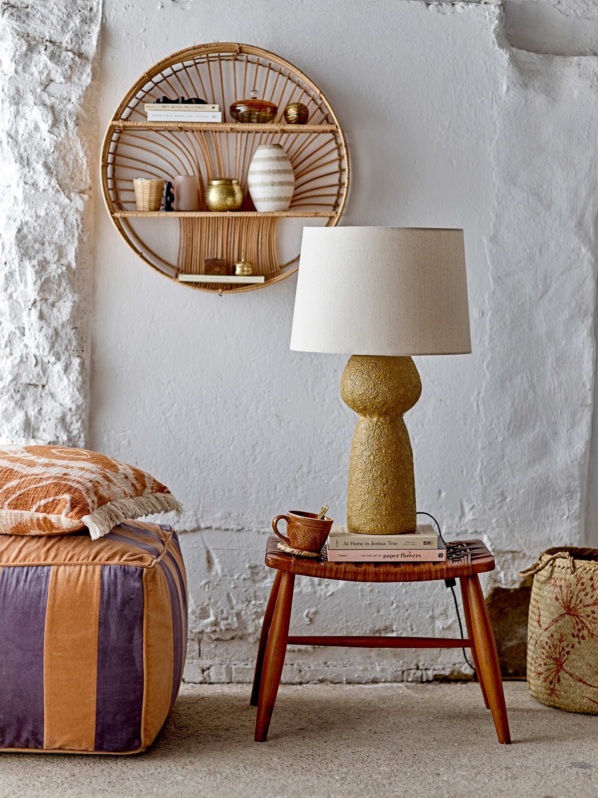 Pouf Walder, Viola, Cotone