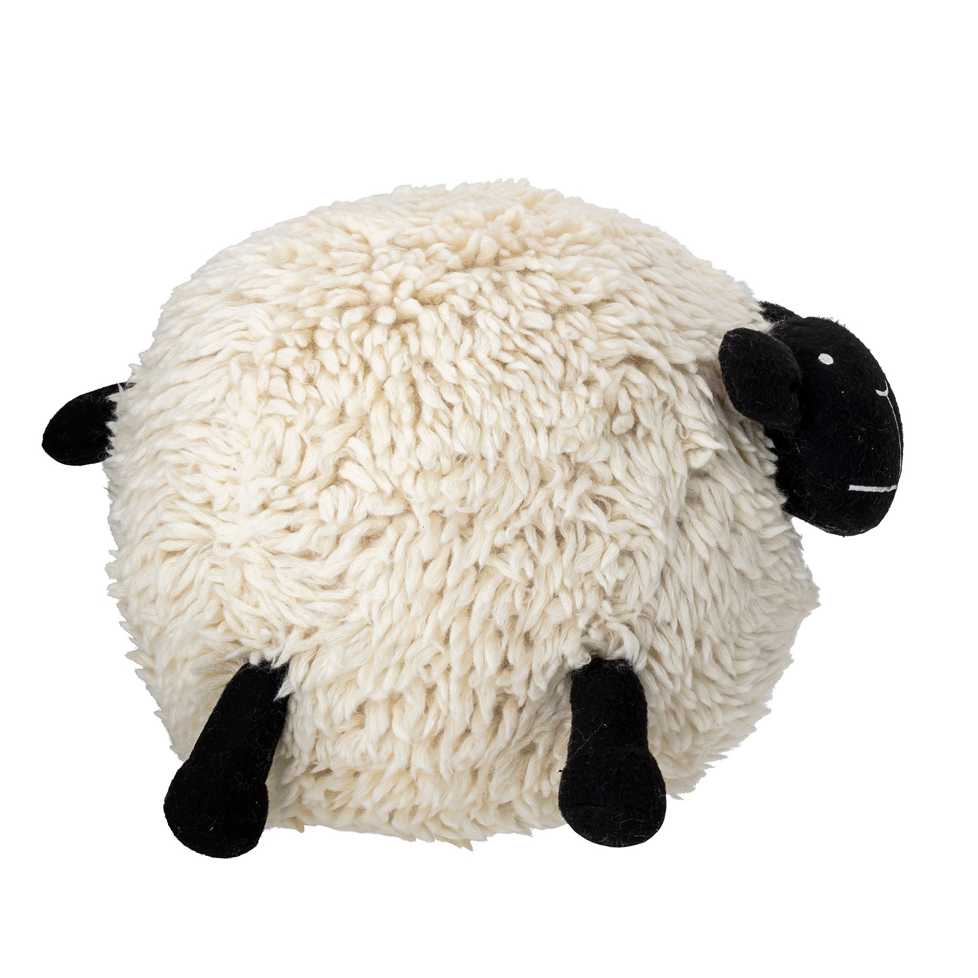 Pouf Elander, Bianco, Lana