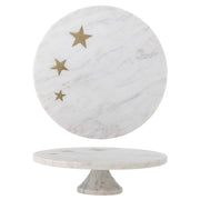 Vassoio per torta Fenya Star, bianco, marmo