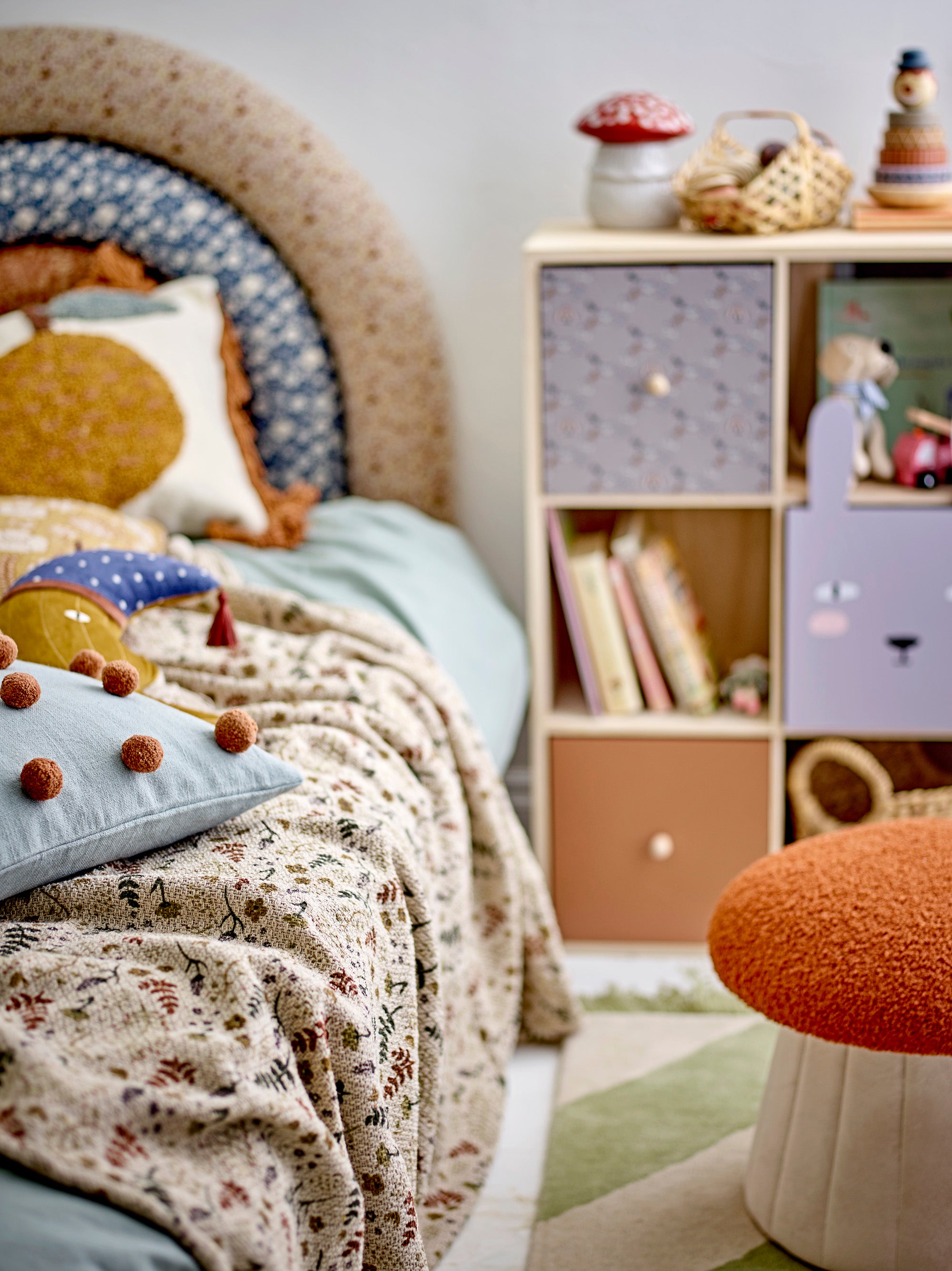 Pouf Bertil, Rosso, Poliestere