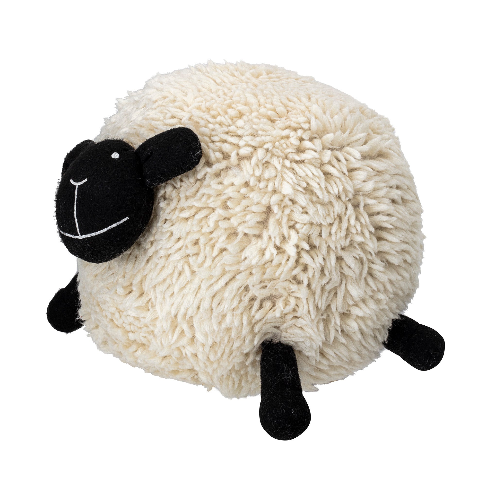 Pouf Elander, Bianco, Lana