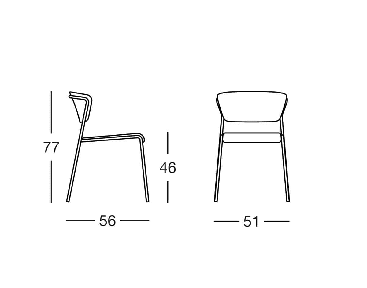 sedia-lisa-2853-scab-design-dimensioni