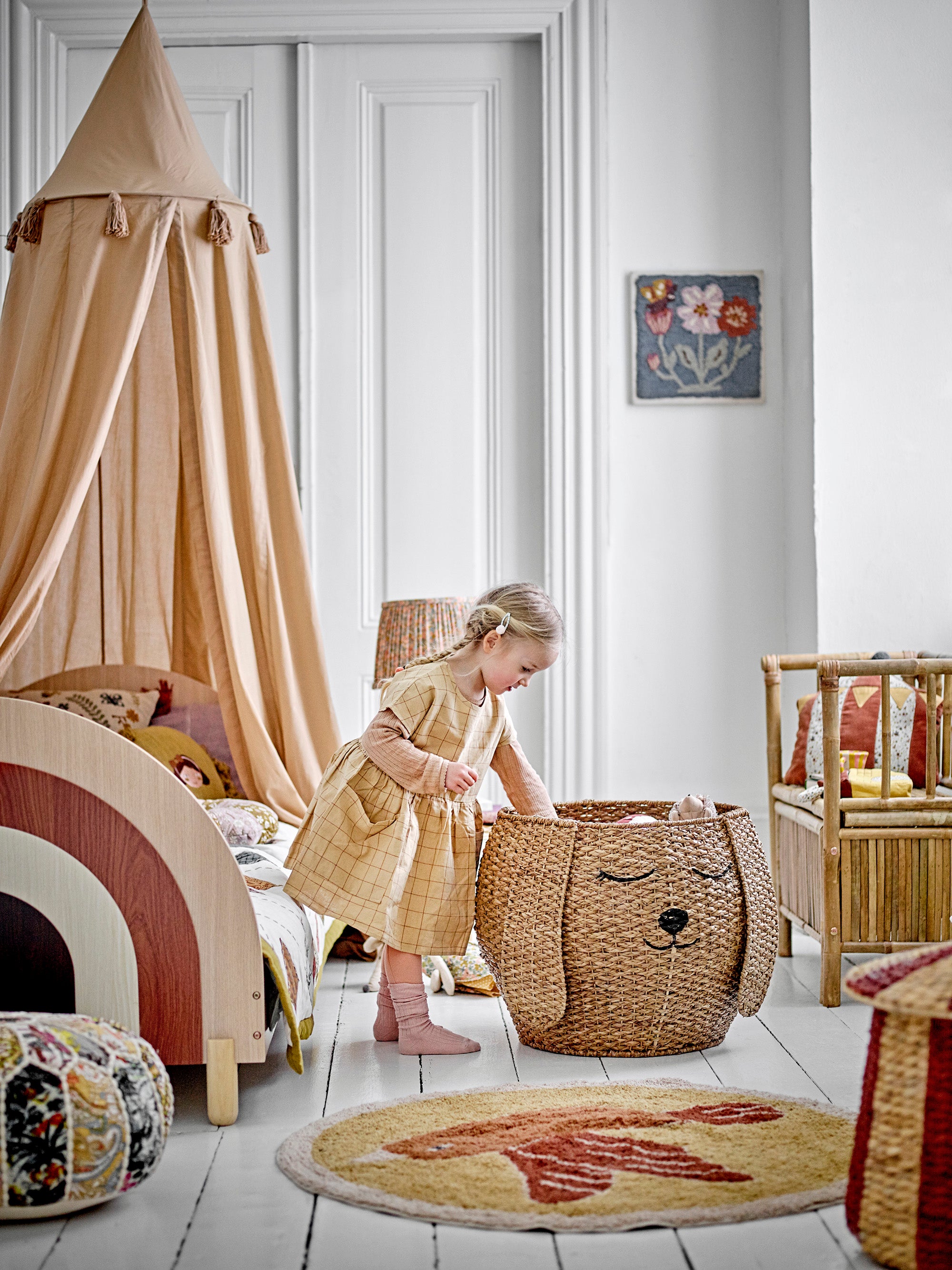 Pouf Gert, Marrone, Cotone