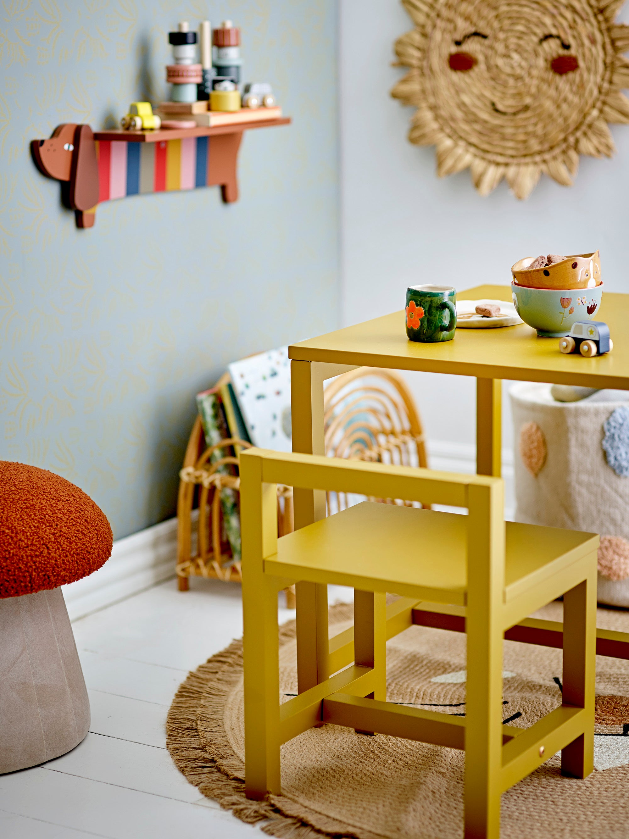 Pouf Bertil, Rosso, Poliestere