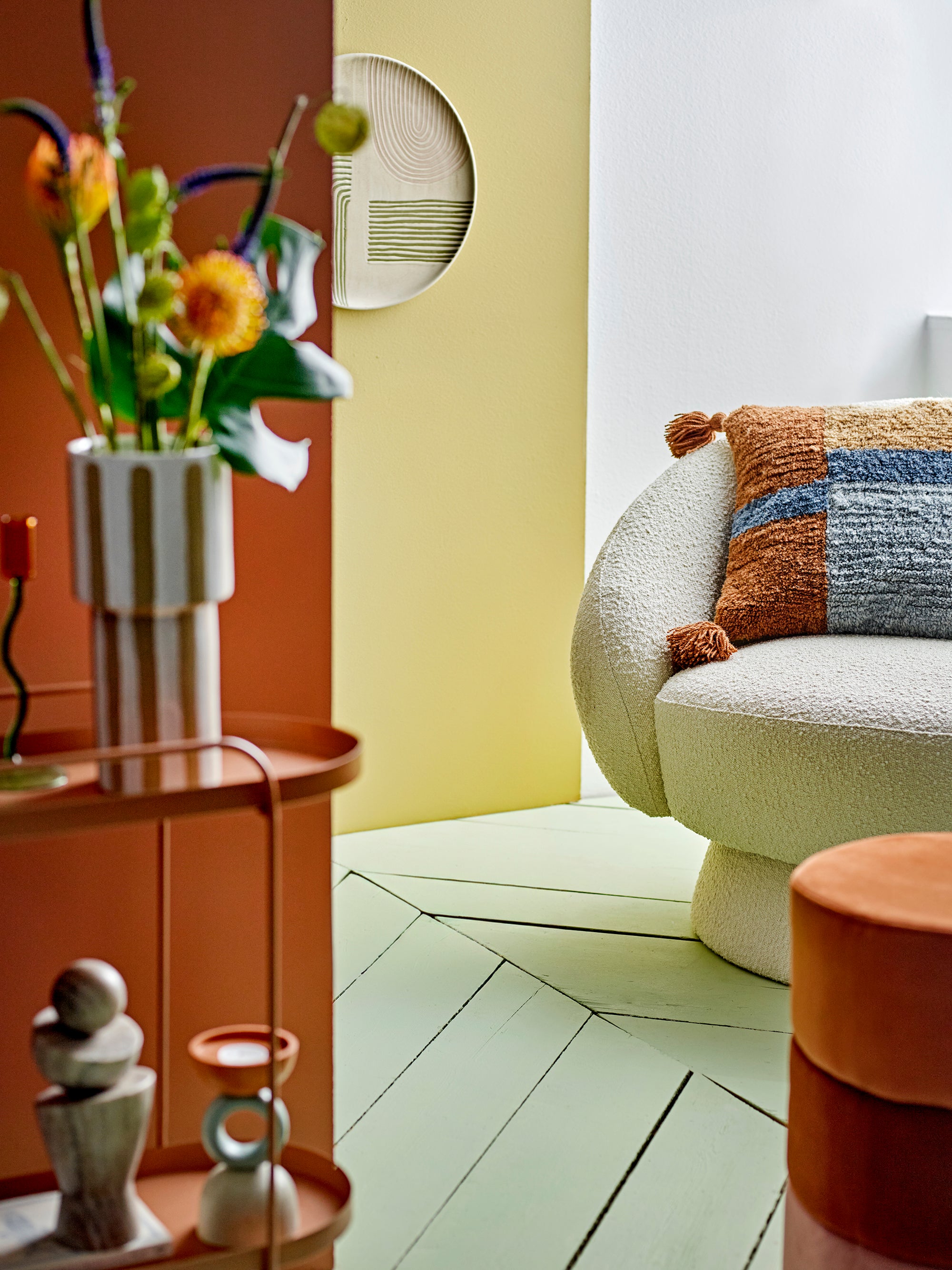 Pouf Bilbao, Arancione, Poliestere