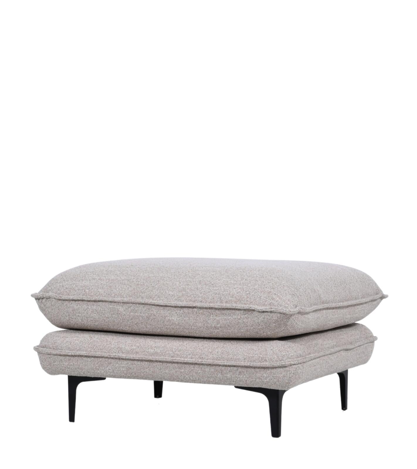 Pouf Modène 82x72xH45cm - Beige Melange