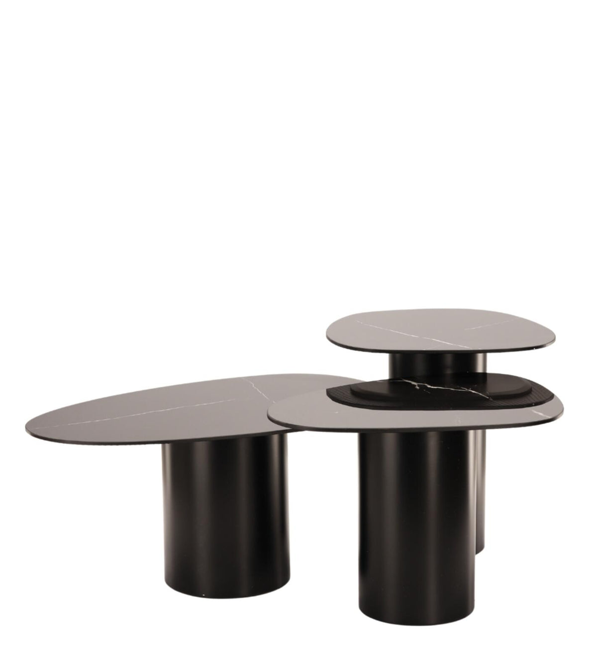 Set di tavolini Vega ceramica set da 3 73x56xH43cm