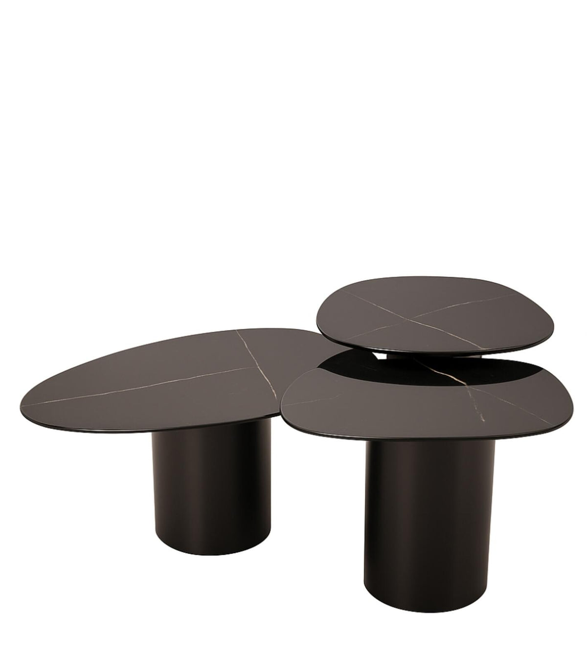 Set di tavolini Vega ceramica set da 3 73x56xH43cm
