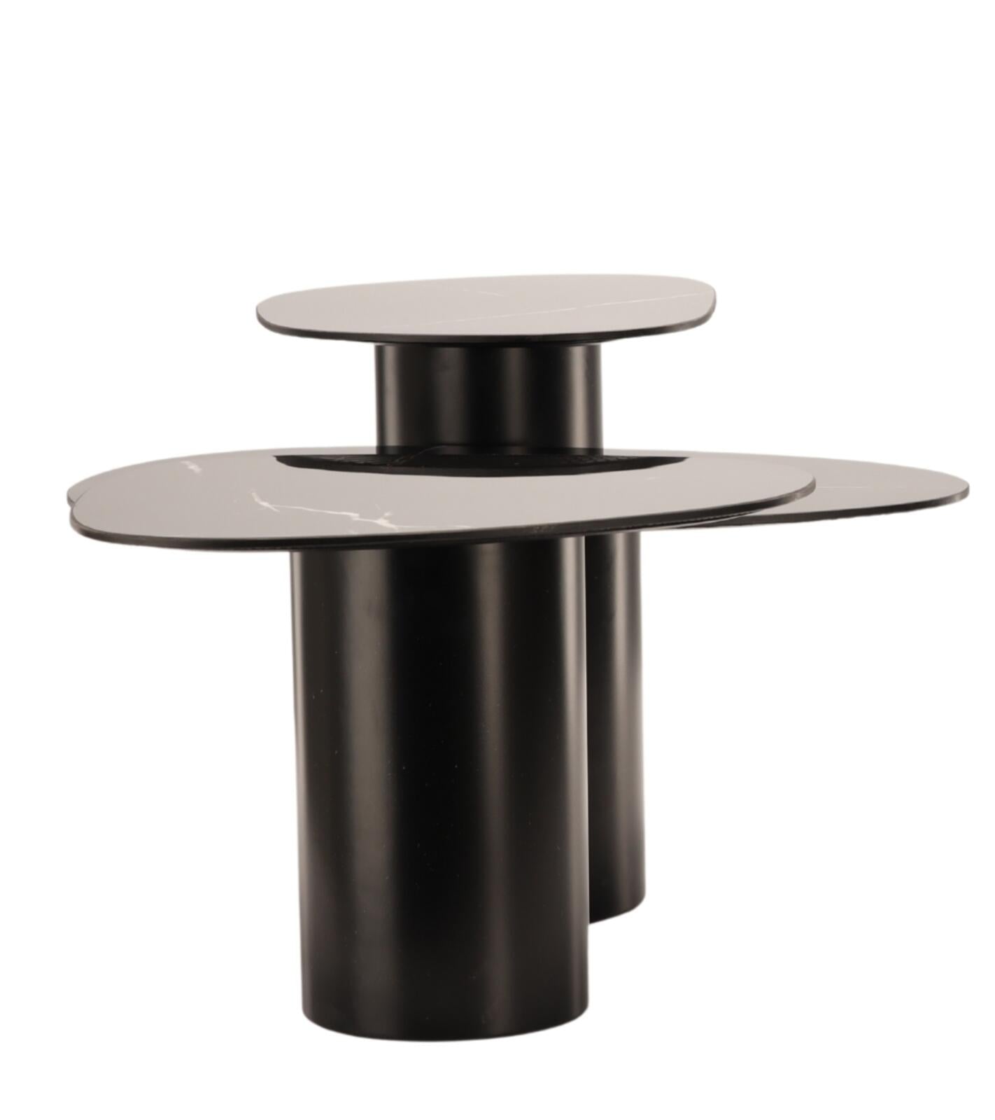 Set di tavolini Vega ceramica set da 3 73x56xH43cm
