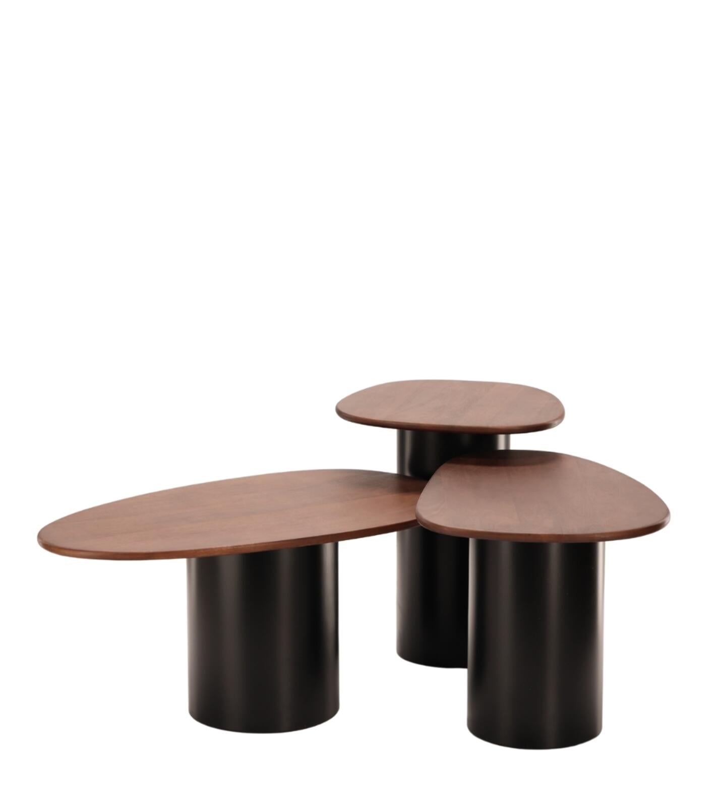 Set di tavolini Vega legno set da 3 73x57xH44cm