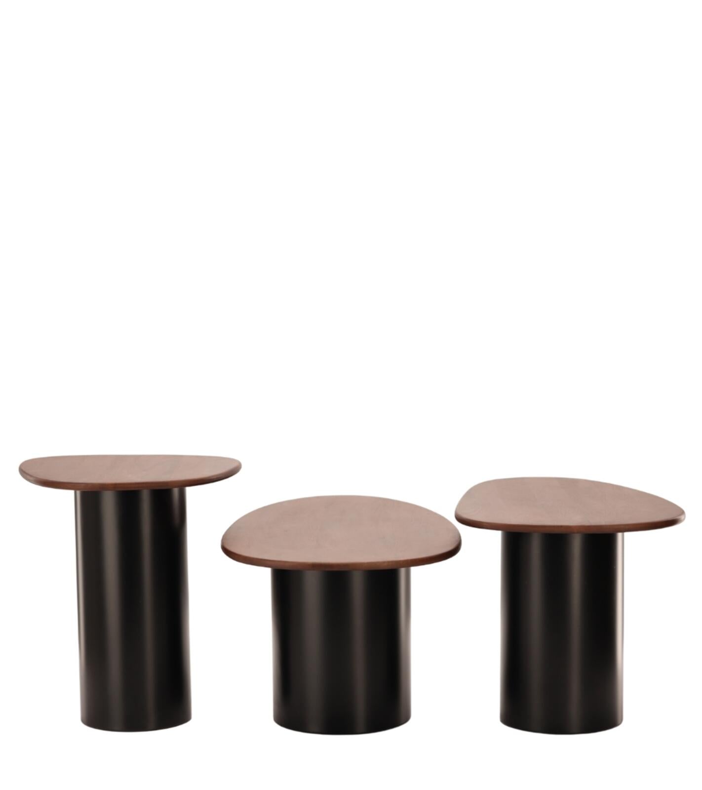 Set di tavolini Vega legno set da 3 73x57xH44cm
