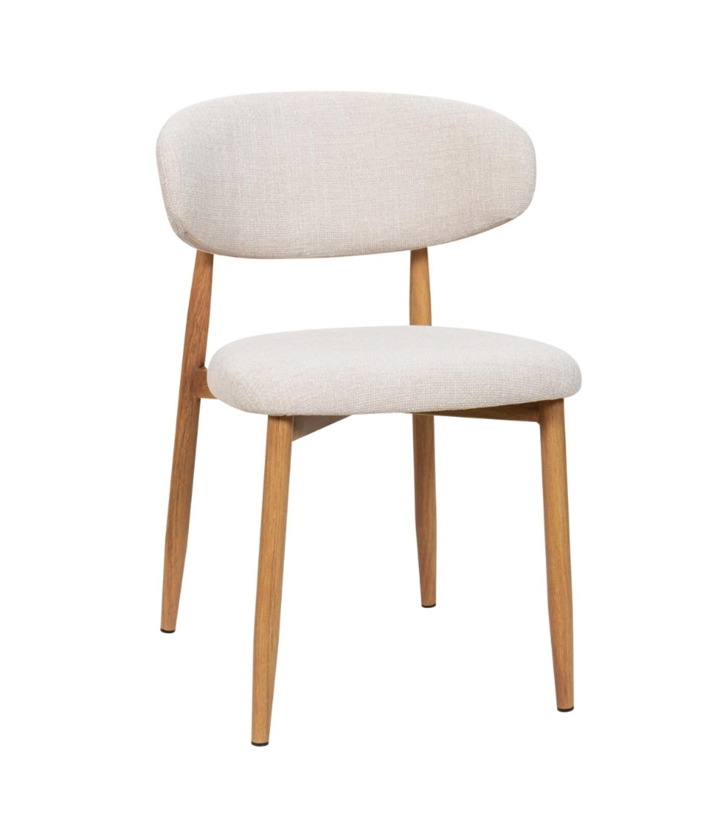 Set 2 sedie GEORGIA gamba naturale - Beige