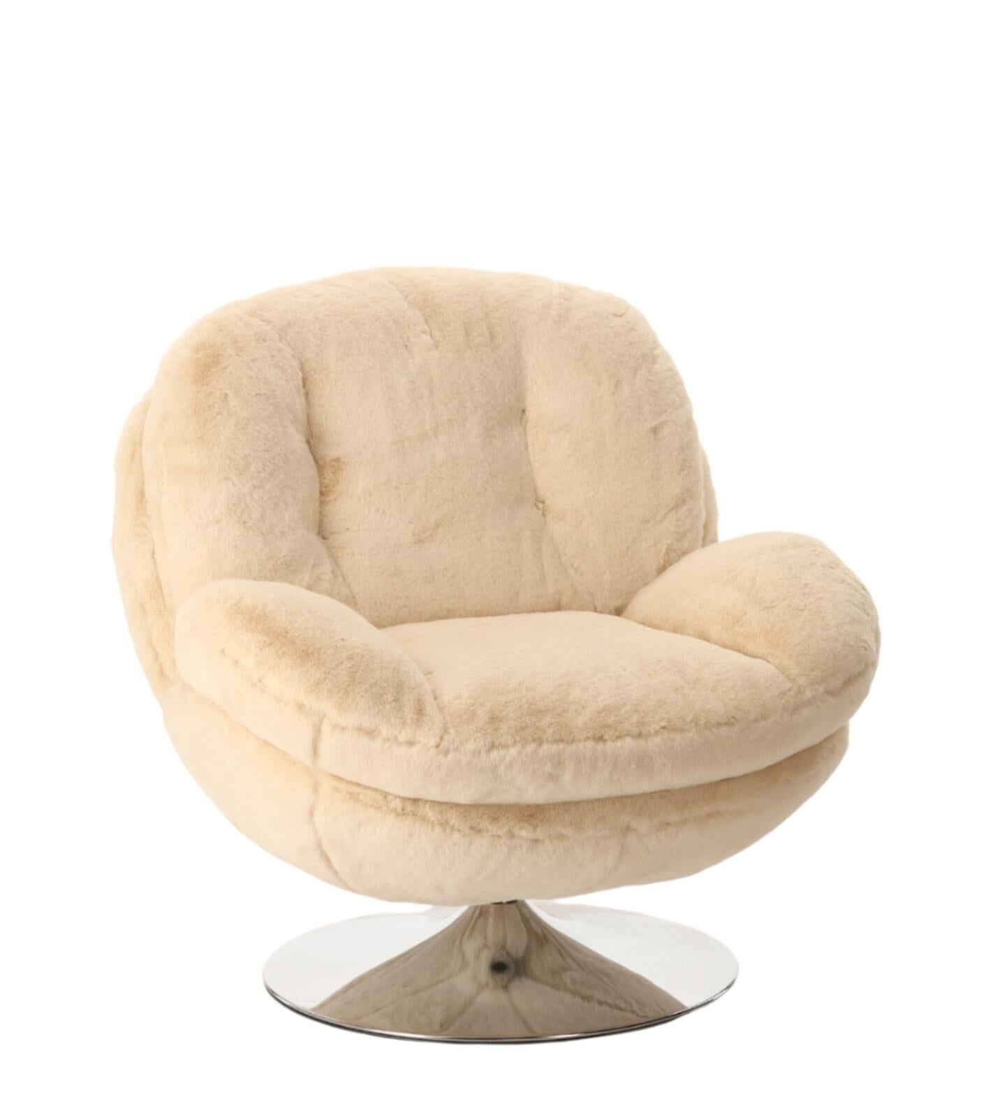 Poltrona Memento finta pelliccia Bianco 81x86xH83cm
