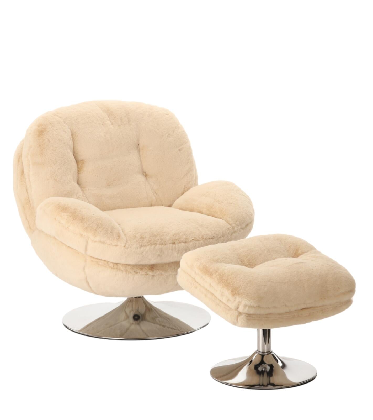Poltrona Memento finta pelliccia Bianco 81x86xH83cm