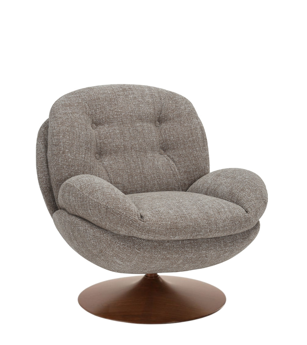 Poltrona Memento RETRO gamba noce 81x86xH83cm - Tortora