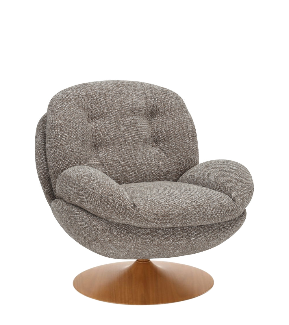 Poltrona Memento RETRO gamba naturale 81x86xH83cm - Tortora