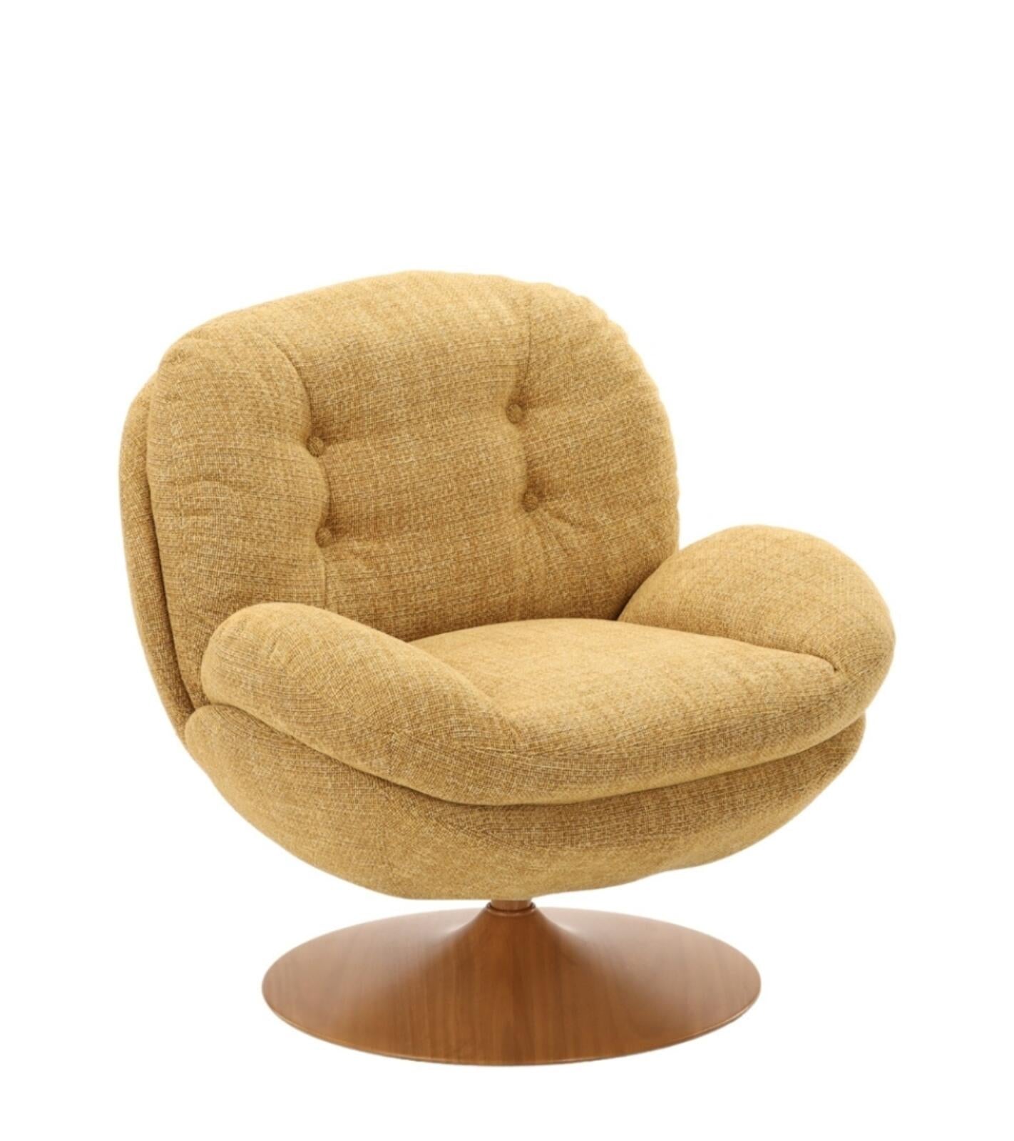 Poltrona Memento RETRO gamba naturale 81x86xH83cm - Senape