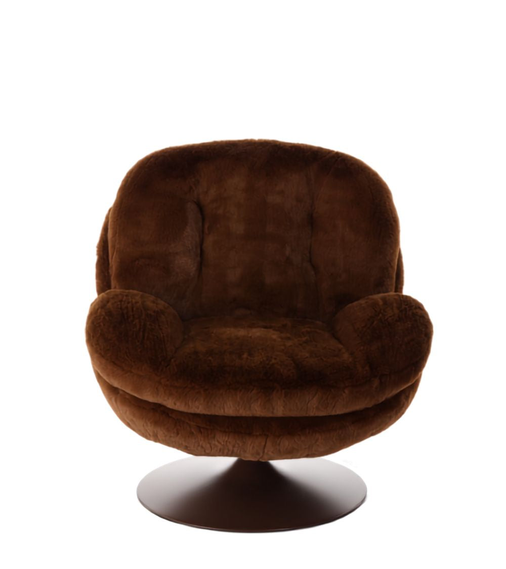 Poltrona Memento finta pelliccia Cioccolato 81x86xH83cm