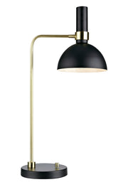LARRY Lampada da tavolo 1L Nero/Ottone spazzolato