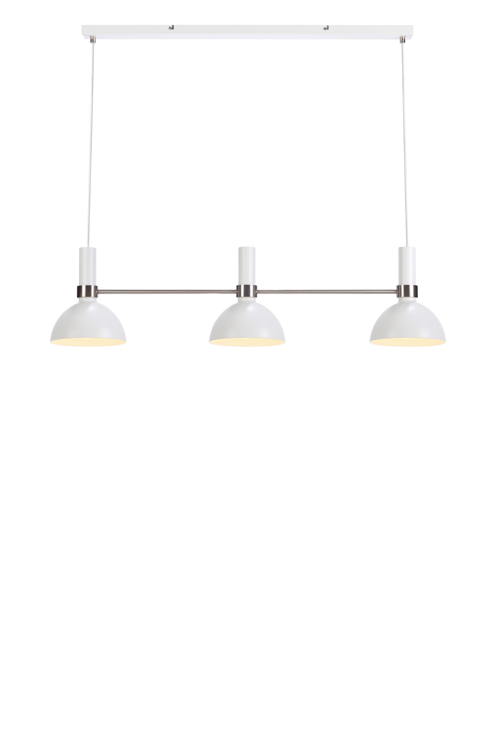 LARRY Lampadario 3L Bianco/Acciaio