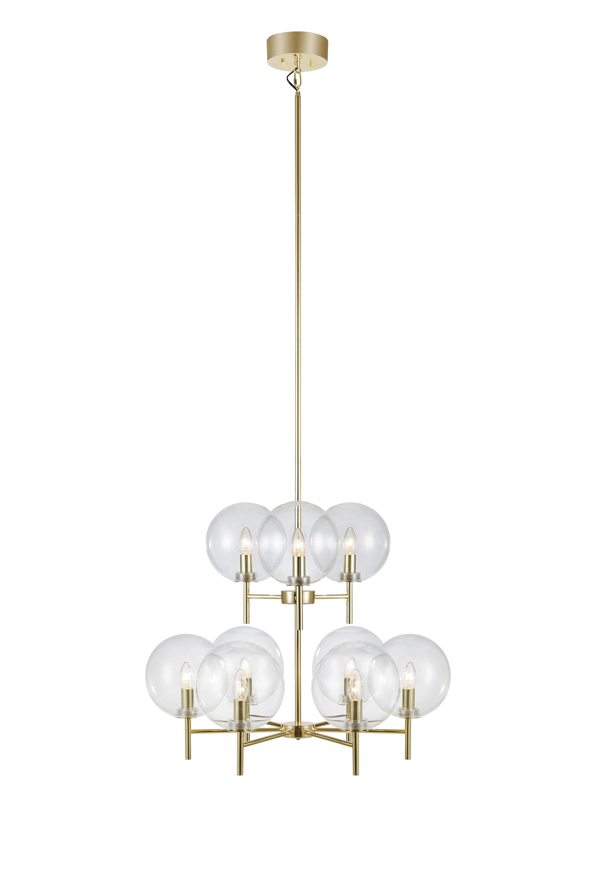 Pendente CROWN 9L Ottone/Trasparente
