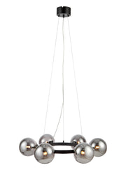 Lampadario CIRCLE 6L Nero/Fumo