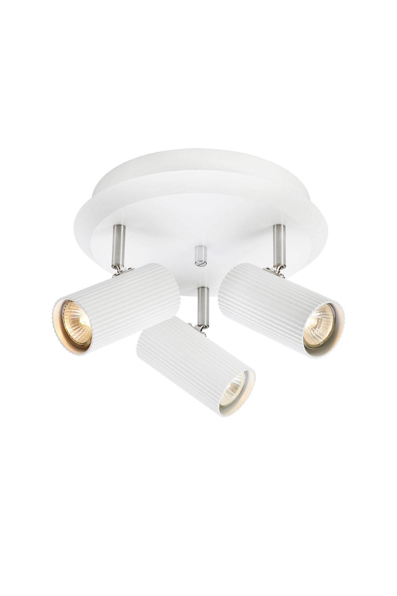 COSTILLA Soffitto Rotondo 3L Bianco/Nichel Satinato