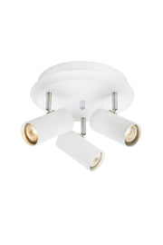 COSTILLA Soffitto Rotondo 3L Bianco/Nichel Satinato