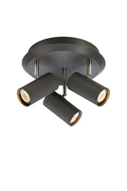 COSTILLA Soffitto Rotondo 3L Grigio Scuro/Nichel Satinato