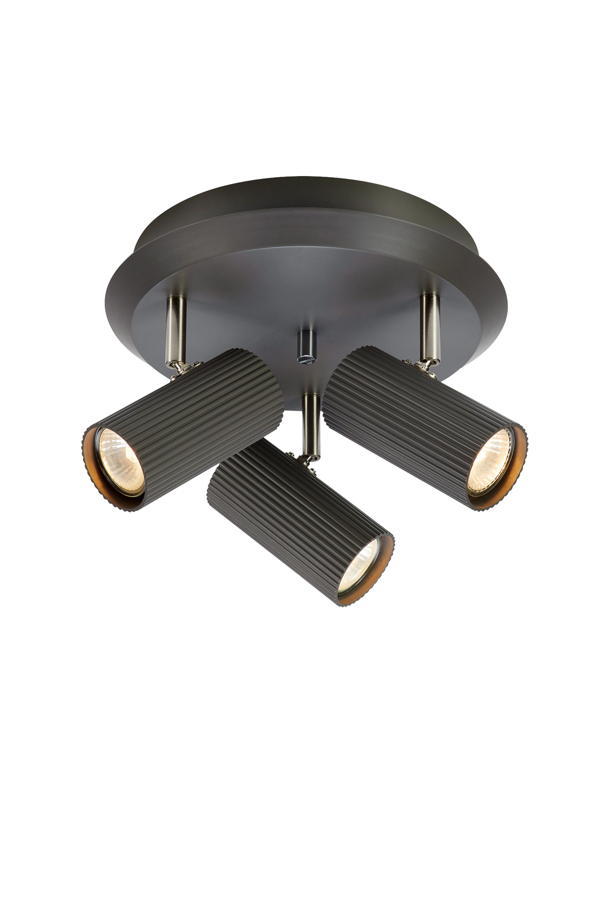 COSTILLA Soffitto Rotondo 3L Grigio Scuro/Nichel Satinato