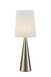 Lampada da tavolo CONUS 1L Nichel satinato/Bianco sporco