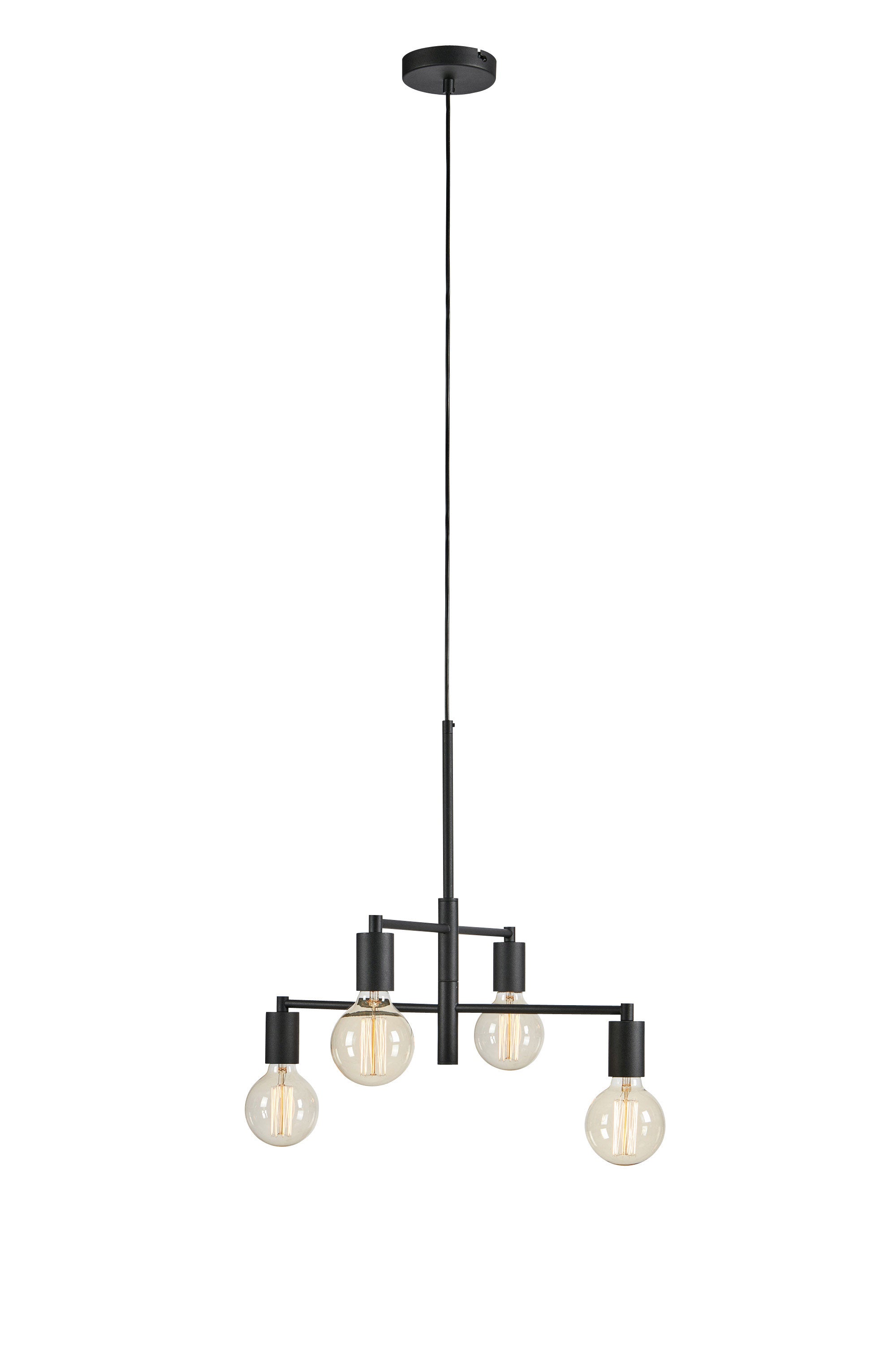 Lampadario CIELO 4L Nero Sabbiato