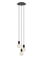 Lampadario CIELO 3L Rotondo Nero Sabbiato