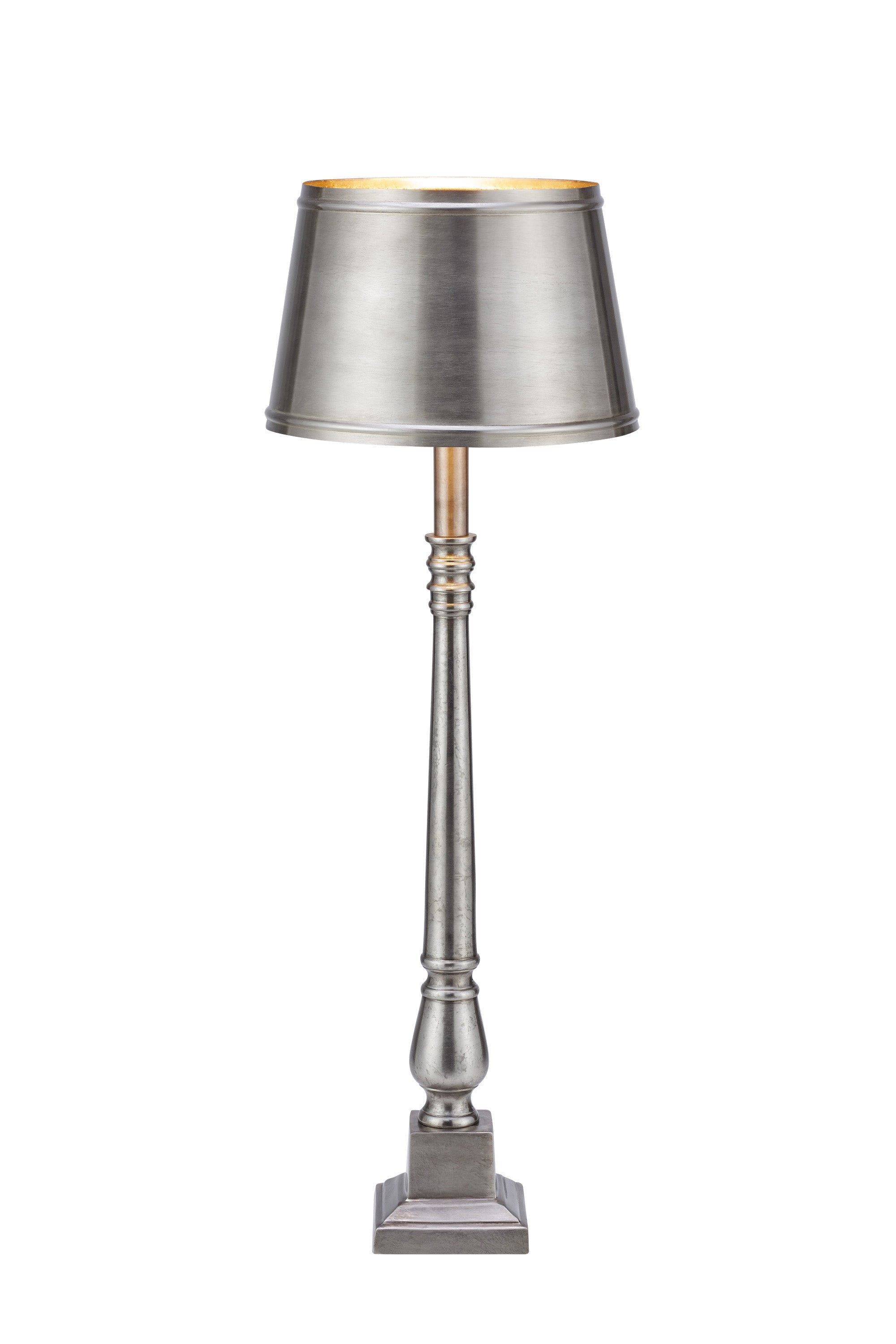 METALLO Lampada da tavolo 1L Argento Antico
