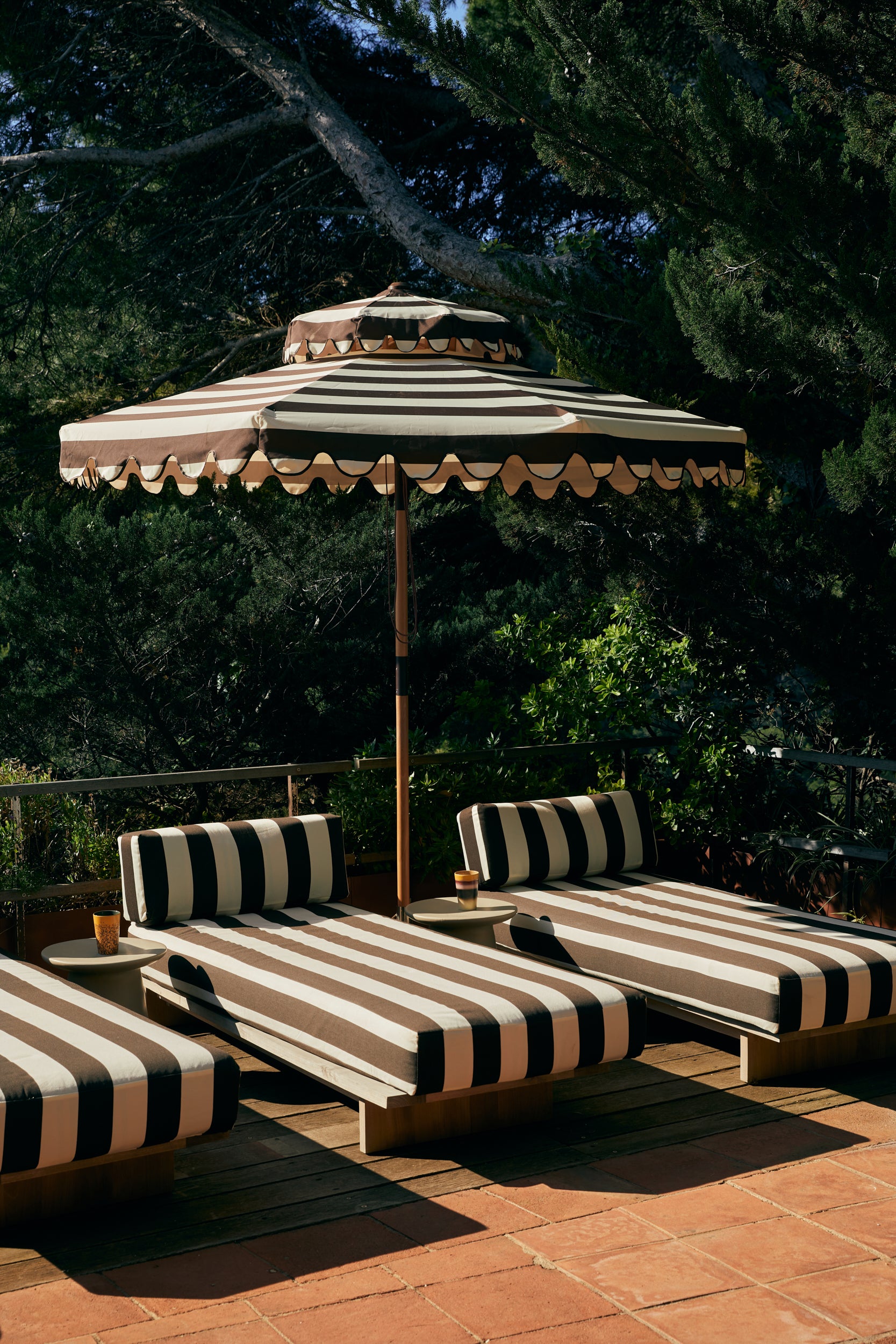 Daybed da esterno in teak, stracciatella