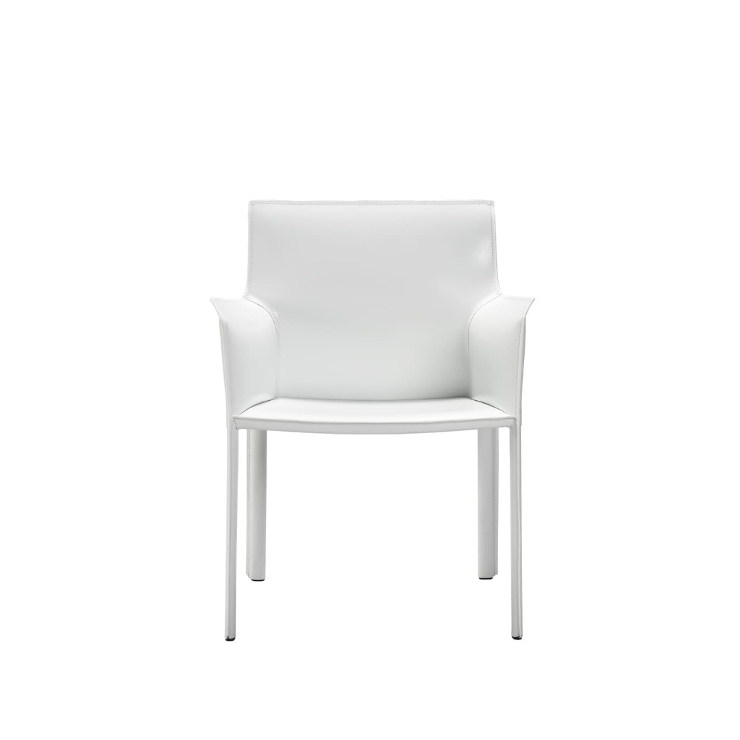 sedia da pranzo con braccioli lusaka bianca