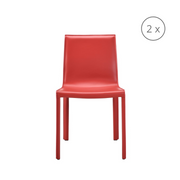 set di 2 sedie da pranzo lusaka rossa