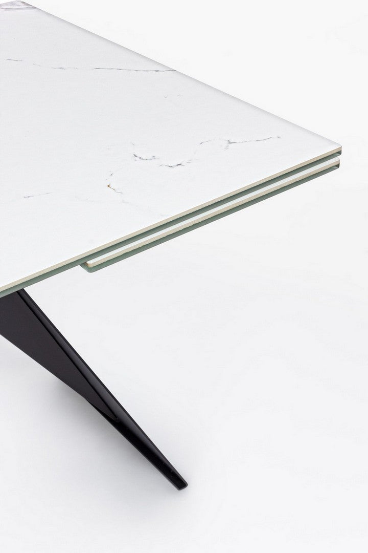 Tavolo allungabile in ceramica su vetro temperato 160-240x90 cm