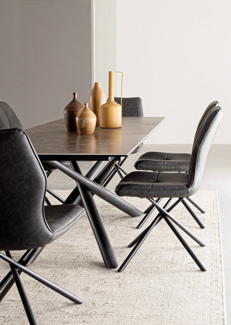 Tavolo allungabile in ceramica su vetro temperato 160-220x90 cm