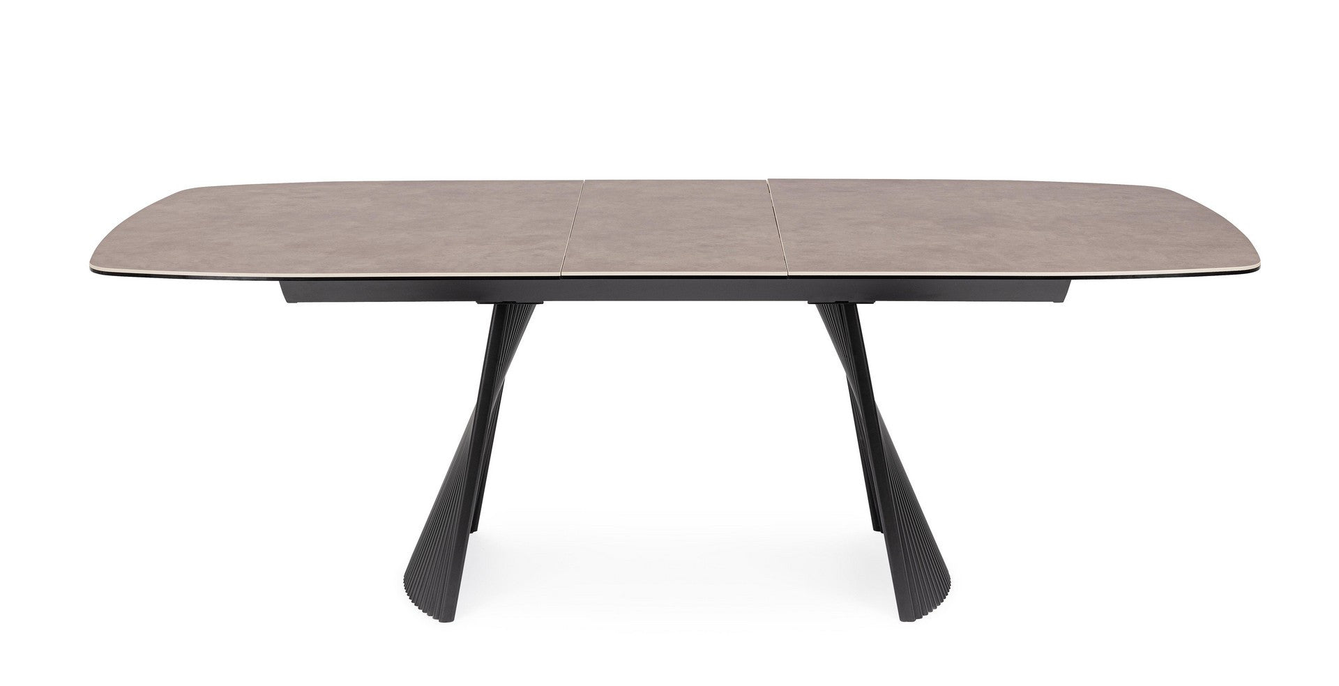 Tavolo allungabile in ceramica con gambe in acciaio 180-220x90 cm