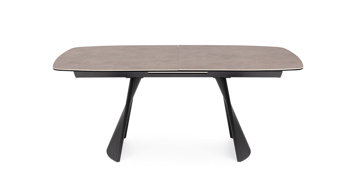 Tavolo allungabile in ceramica con gambe in acciaio 180-220x90 cm