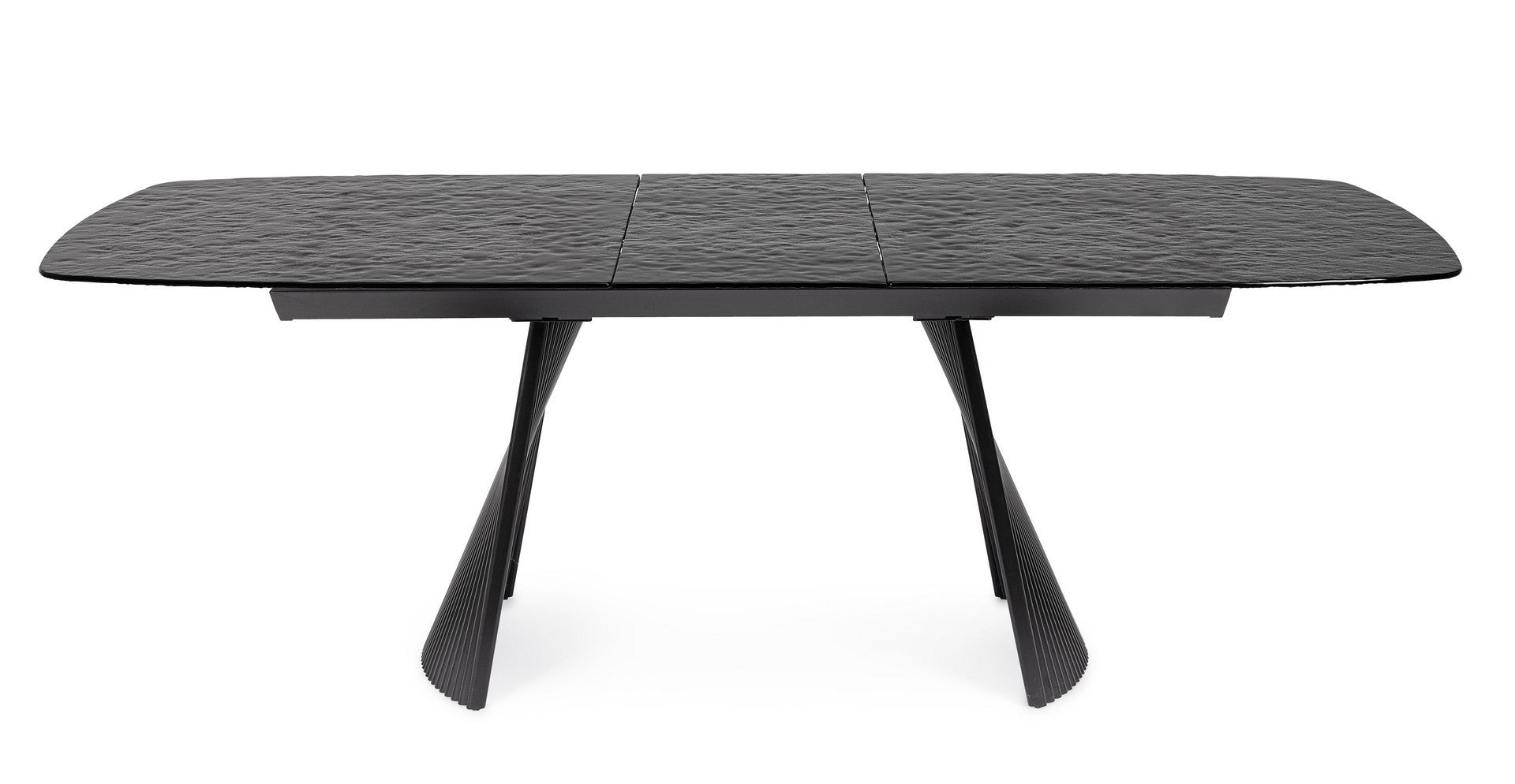 Tavolo allungabile in vetro effetto bocciardato 180-220x90 cm