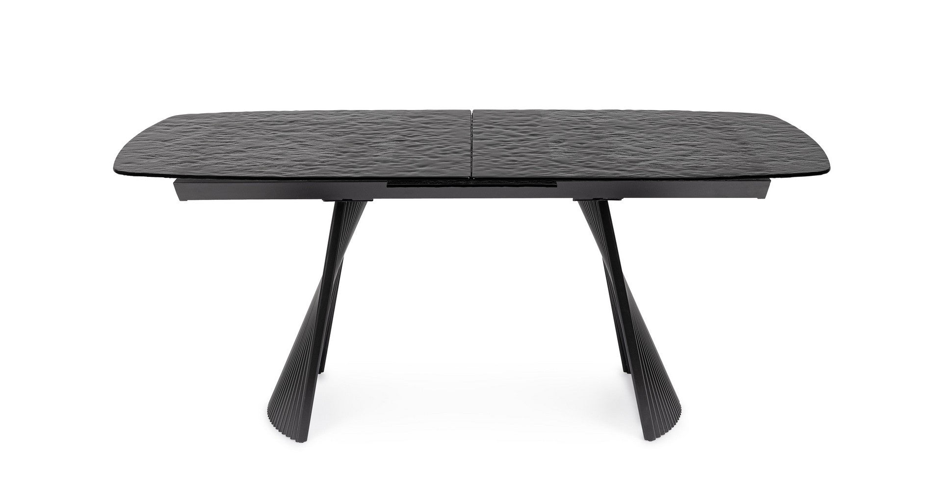 Tavolo allungabile in vetro effetto bocciardato 180-220x90 cm