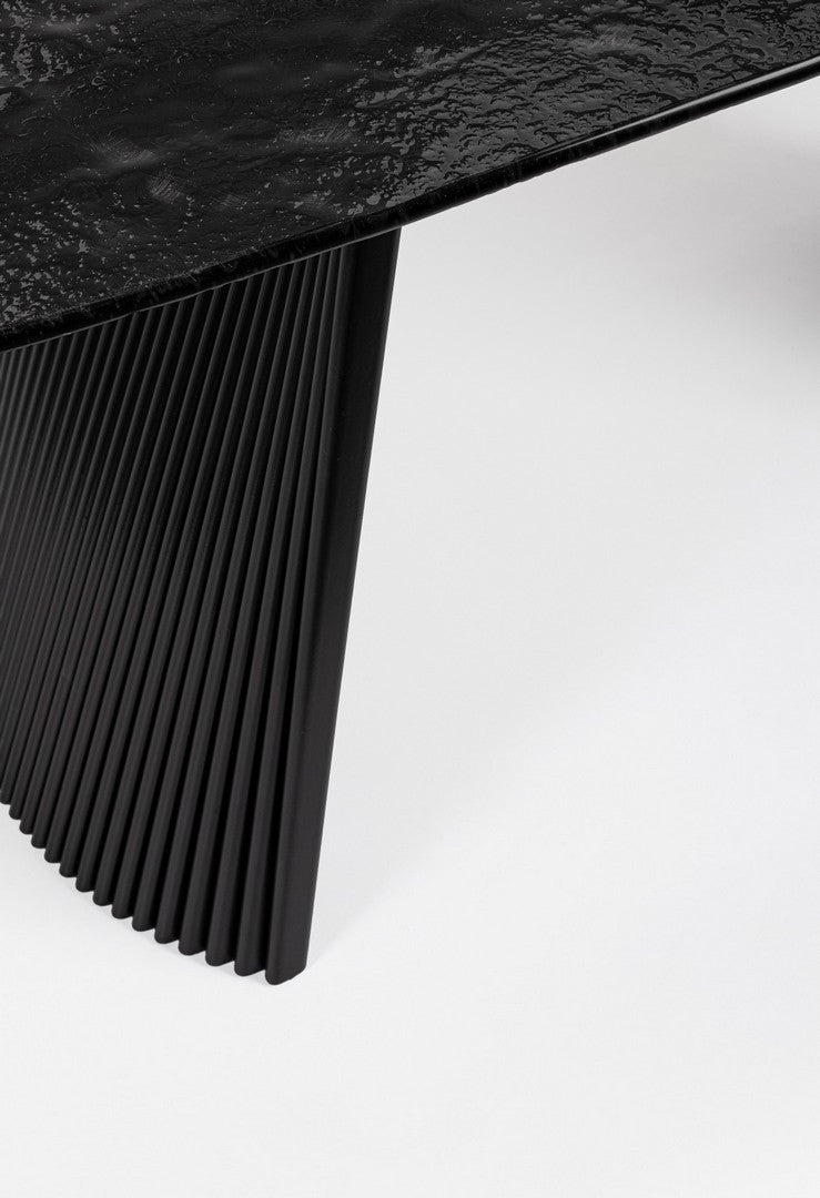 Tavolo allungabile in vetro effetto bocciardato 180-220x90 cm