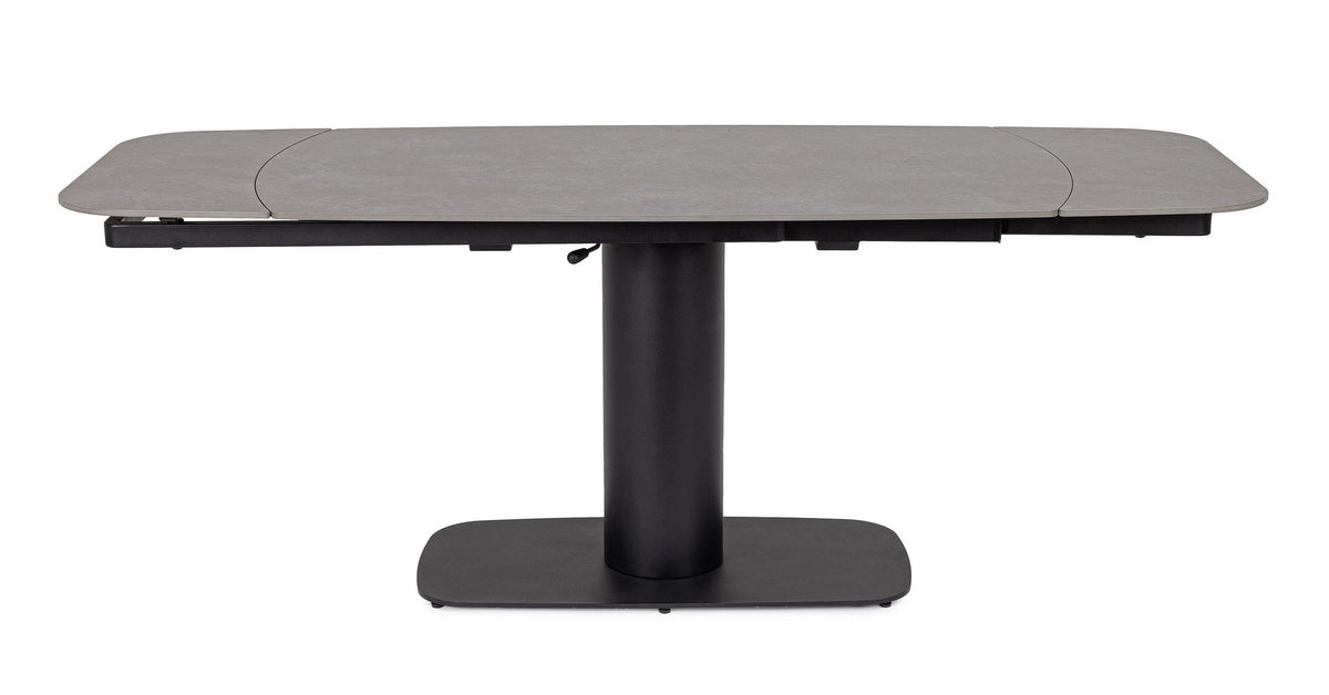 Tavolo allungabile in gres porcellanato effetto marmo 140-200x80 cm