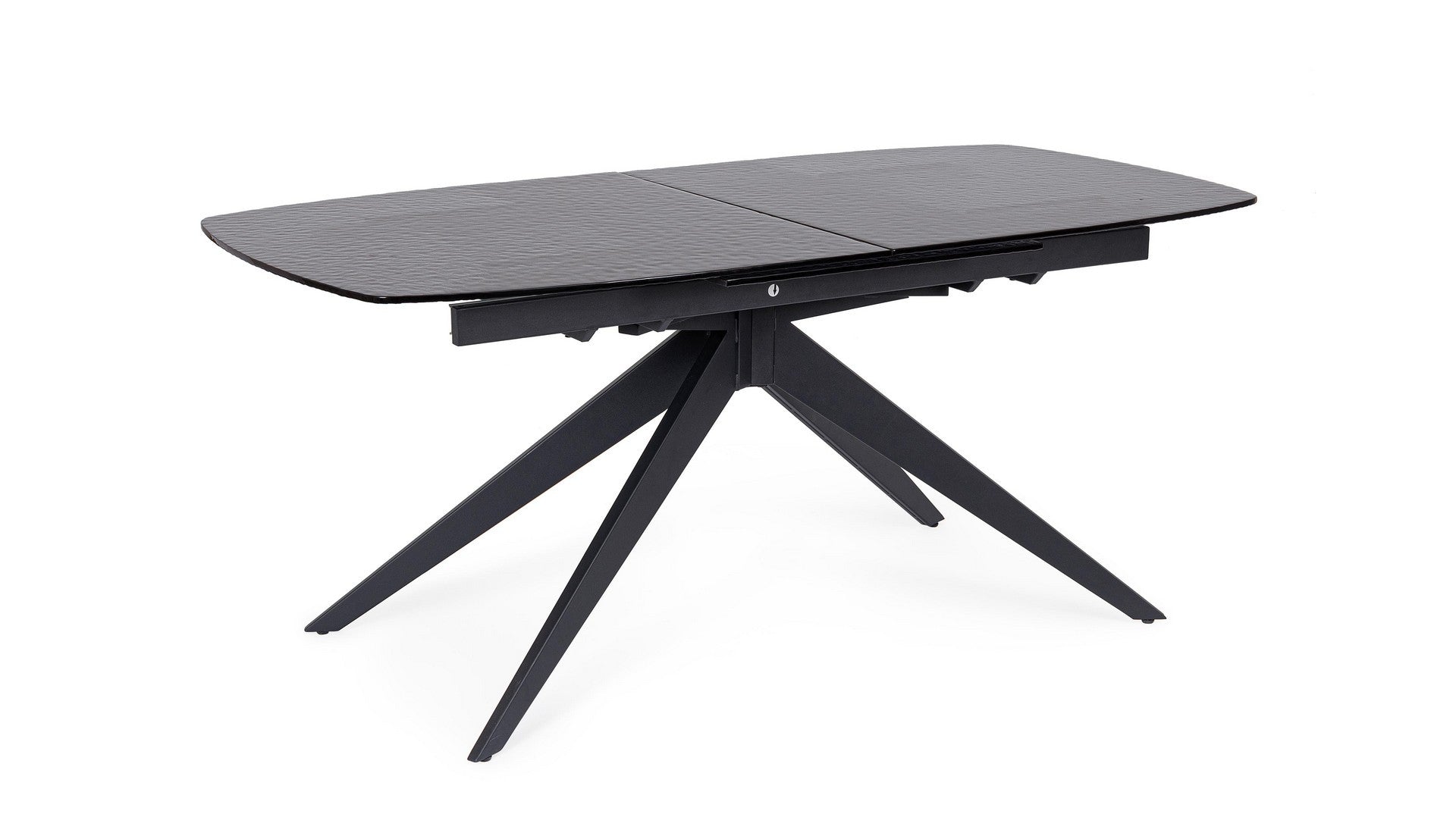 Tavolo allungabile in vetro temperato sagomato 180-240x90 cm