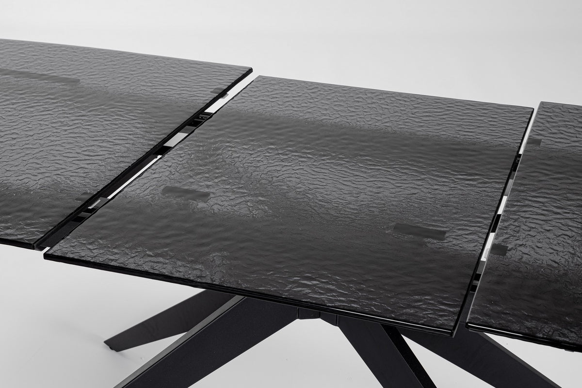 Tavolo allungabile in vetro temperato sagomato 180-240x90 cm